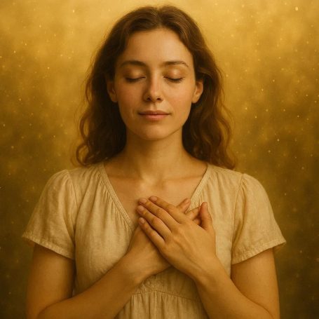 Kaufinformationen Ein kleiner Einkaufswagen aus goldfarbenem Metall auf einem reflektierenden Untergrund.